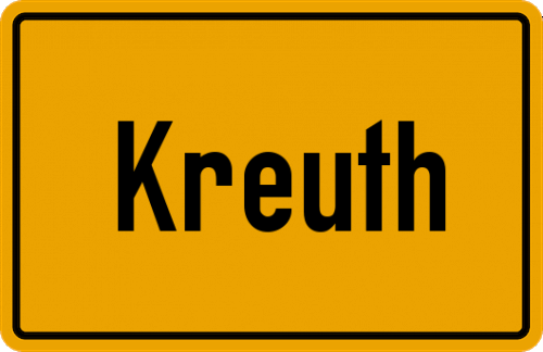 Ortsschild Kreuth, Oberpfalz