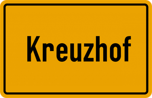 Ortsschild Kreuzhof