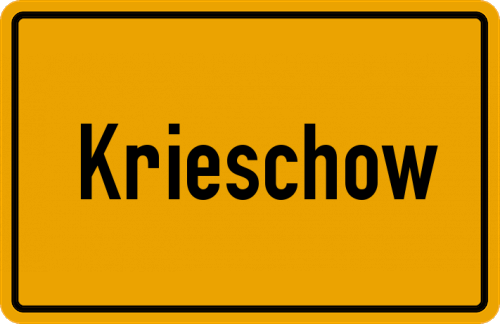 Ortsschild Krieschow