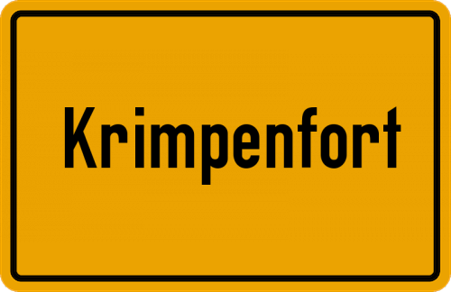 Ortsschild Krimpenfort, Oldenburg