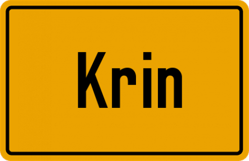 Ortsschild Krin, Niederbayern