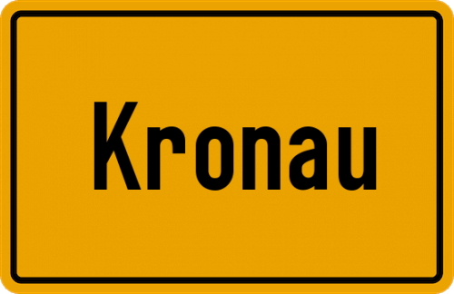 Ortsschild Kronau, Oberpfalz