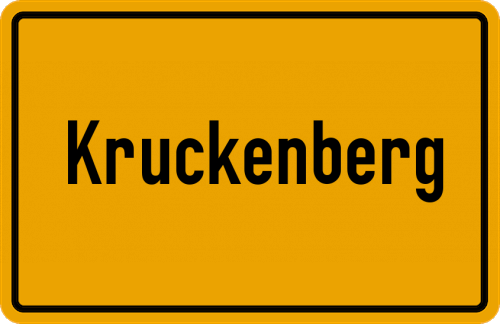 Ortsschild Kruckenberg, Kreis Regensburg