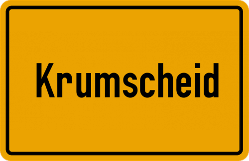 Ortsschild Krumscheid, Westerwald