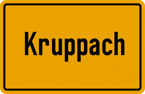 Ortsschild Kruppach, Oberpfalz