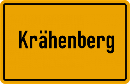 Ortsschild Krähenberg, Pfalz