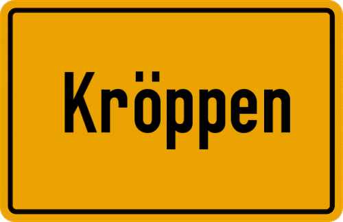 Ortsschild Kröppen, Pfalz