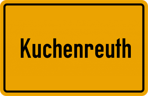 Ortsschild Kuchenreuth, Stadt