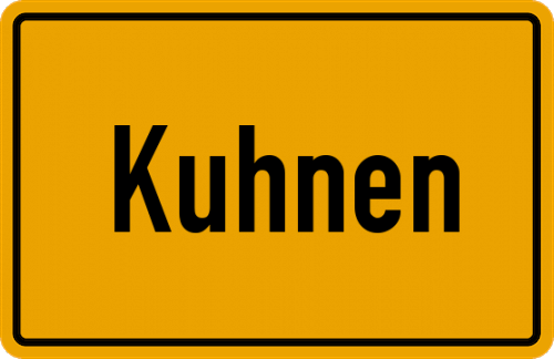 Ortsschild Kuhnen, Kreis Kempten, Allgäu