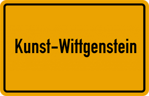 Ortsschild Kunst-Wittgenstein