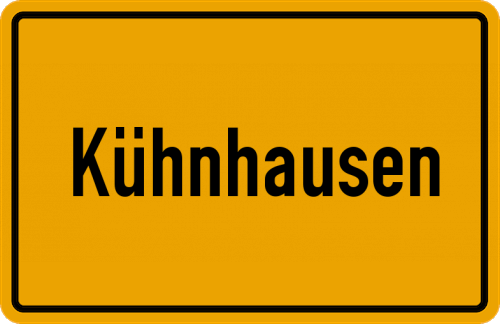Ortsschild Kühnhausen, Kreis Freising
