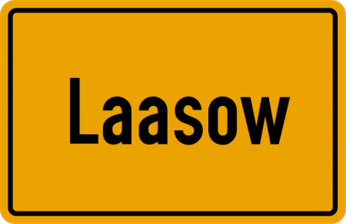 Ortsschild Laasow, Spreewald