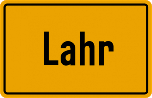 Ortsschild Lahr, Kreis Limburg an der Lahn