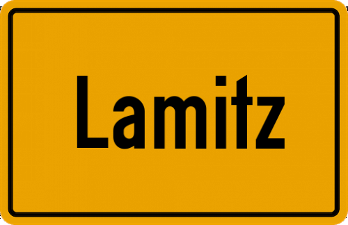 Ortsschild Lamitz
