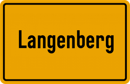 Ortsschild Langenberg, Pfalz