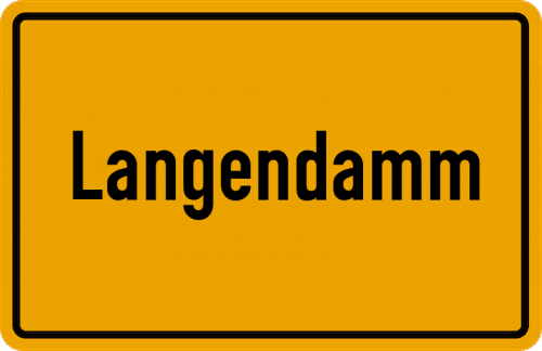 Ortsschild Langendamm, Kreis Friesland