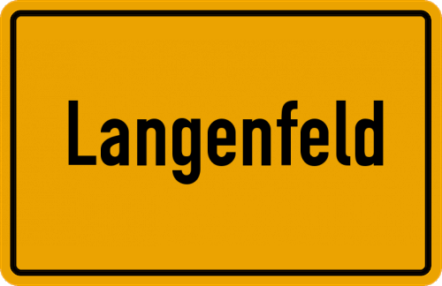 Ortsschild Langenfeld, Kreis Grafschaft Schaumburg