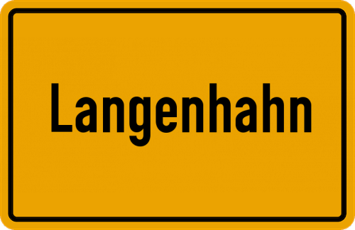 Ortsschild Langenhahn, Westerwald