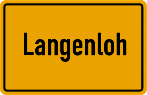 Ortsschild Langenloh, Oberbayern