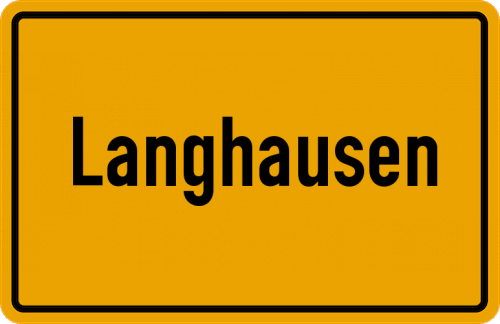 Ortsschild Langhausen