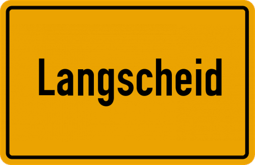 Ortsschild Langscheid, Hunsrück
