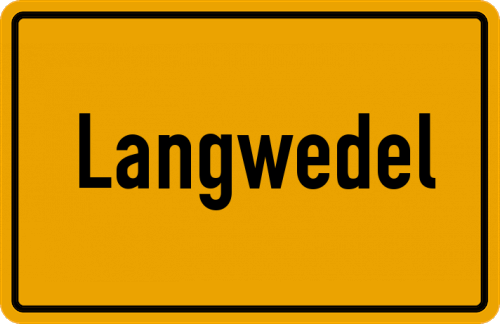 Ortsschild Langwedel, Holstein