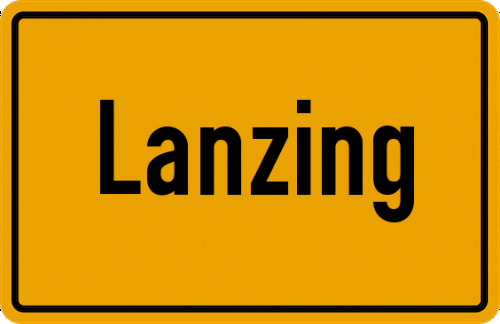 Ortsschild Lanzing