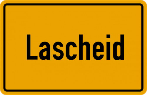 Ortsschild Lascheid, Eifel