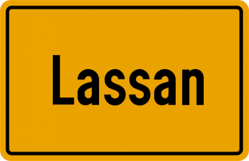 Ortsschild Lassan