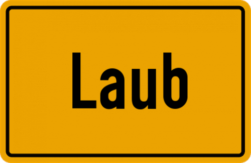 Ortsschild Laub, Kreis Tirschenreuth