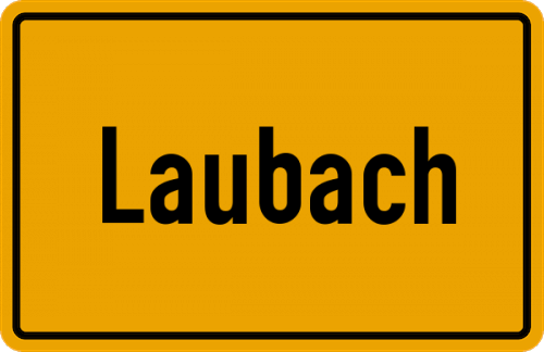 Ortsschild Laubach, Eifel