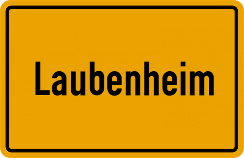Ortsschild Laubenheim, Nahe