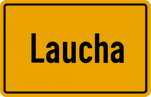 Ortsschild Laucha, Thüringen
