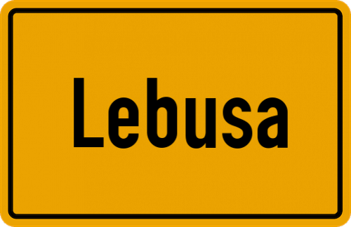 Ortsschild Lebusa