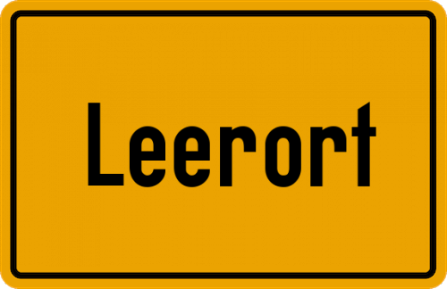 Ortsschild Leerort, Ostfriesland