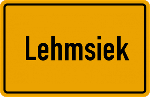 Ortsschild Lehmsiek