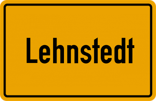 Ortsschild Lehnstedt, Kreis Wesermünde