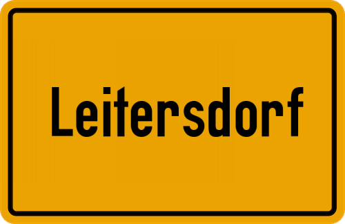 Ortsschild Leitersdorf, Kreis Mallersdorf