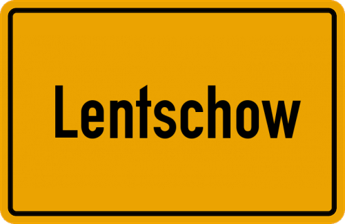 Ortsschild Lentschow