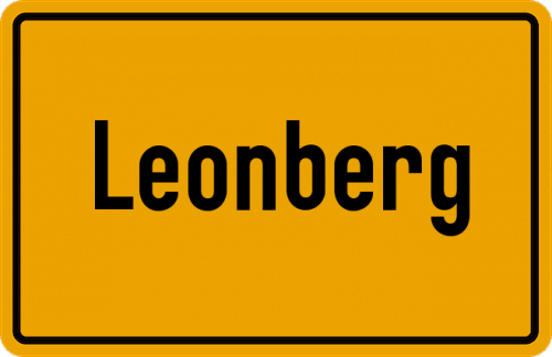 Ortsschild Leonberg, Kreis Burglengenfeld