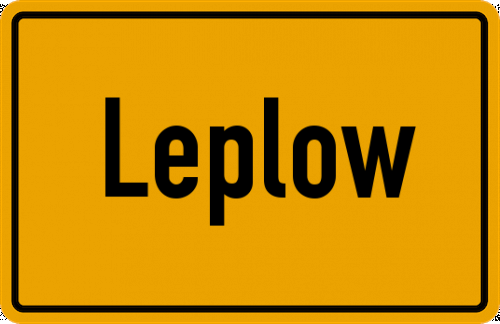 Ortsschild Leplow