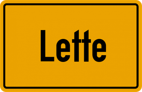 Ortsschild Lette, Kreis Coesfeld, Westfalen