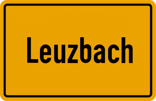 Ortsschild Leuzbach, Westerwald