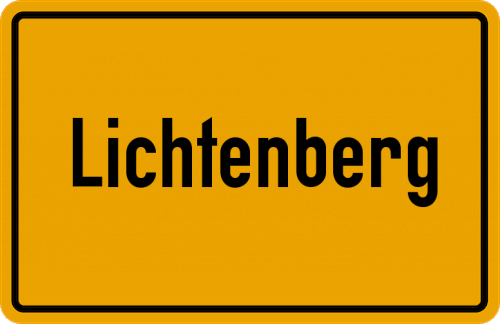 Ortsschild Lichtenberg, Siegkreis