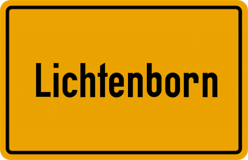 Ortsschild Lichtenborn, Eifel