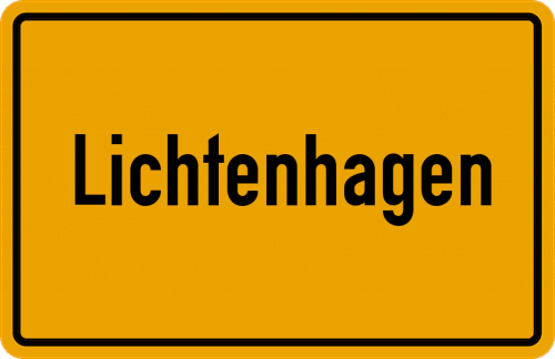 Ortsschild Lichtenhagen, Kreis Göttingen