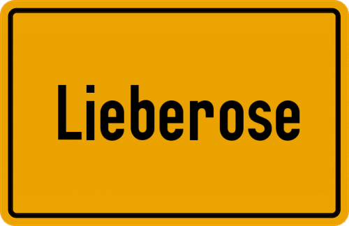 Ortsschild Lieberose