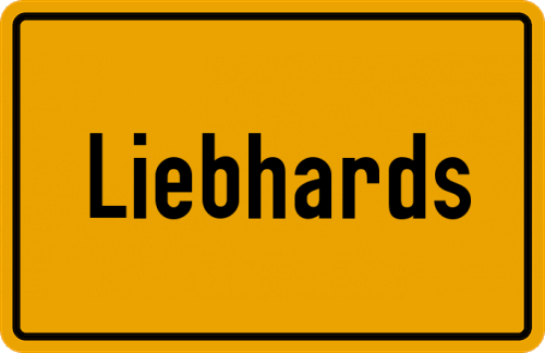 Ortsschild Liebhards