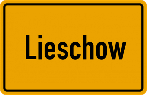 Ortsschild Lieschow