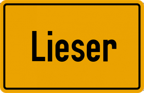 Ortsschild Lieser